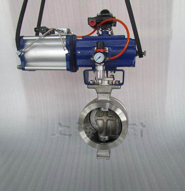 氣動V型不鏽鋼對夾球閥(fá)