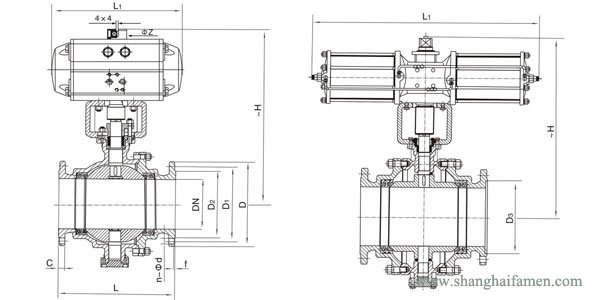 耐高溫氣動球閥結(jié)構圖
